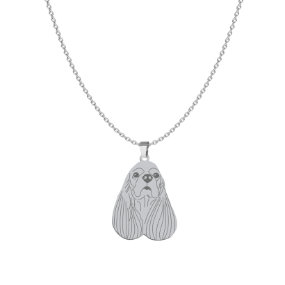 Silver American Cocker Spaniel necklace, FREE ENGRAVNG - MEJK Jewellery
