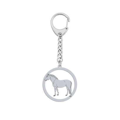 Silver Fjord Horse keyring with, FREE ENGRAVING - MEJK Jewellery