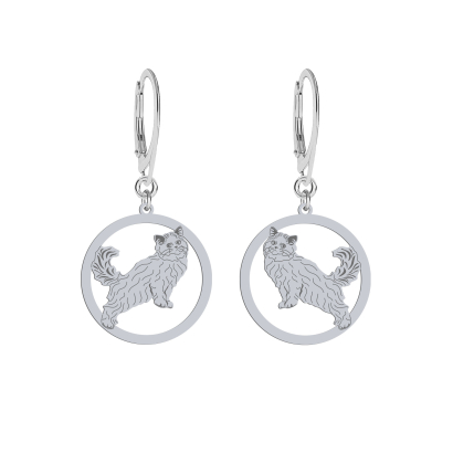 Silver Scottish Straight Cat earrings, FREE ENGRAVING - MEJK Jewellery