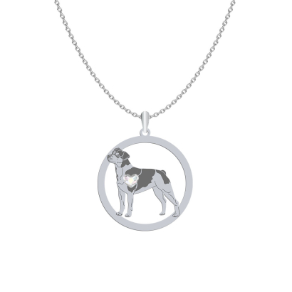 Silver Brazilian Terrier necklace with a heart, FREE ENGRAVING - MEJK Jewellery