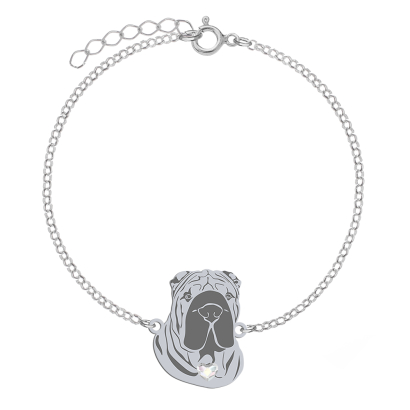 Bransoletka Shar Pei biżuteria srebro platynowane pozłacane GRAWER GRATIS - MEJK Jewellery