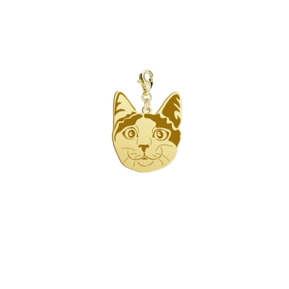 Kot Japoński Bobtail charms pozłacany - MEJK Jewellery