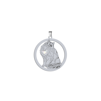 Silver Ragdoll Cat pendant, FREE ENGRAVING - MEJK Jewellery