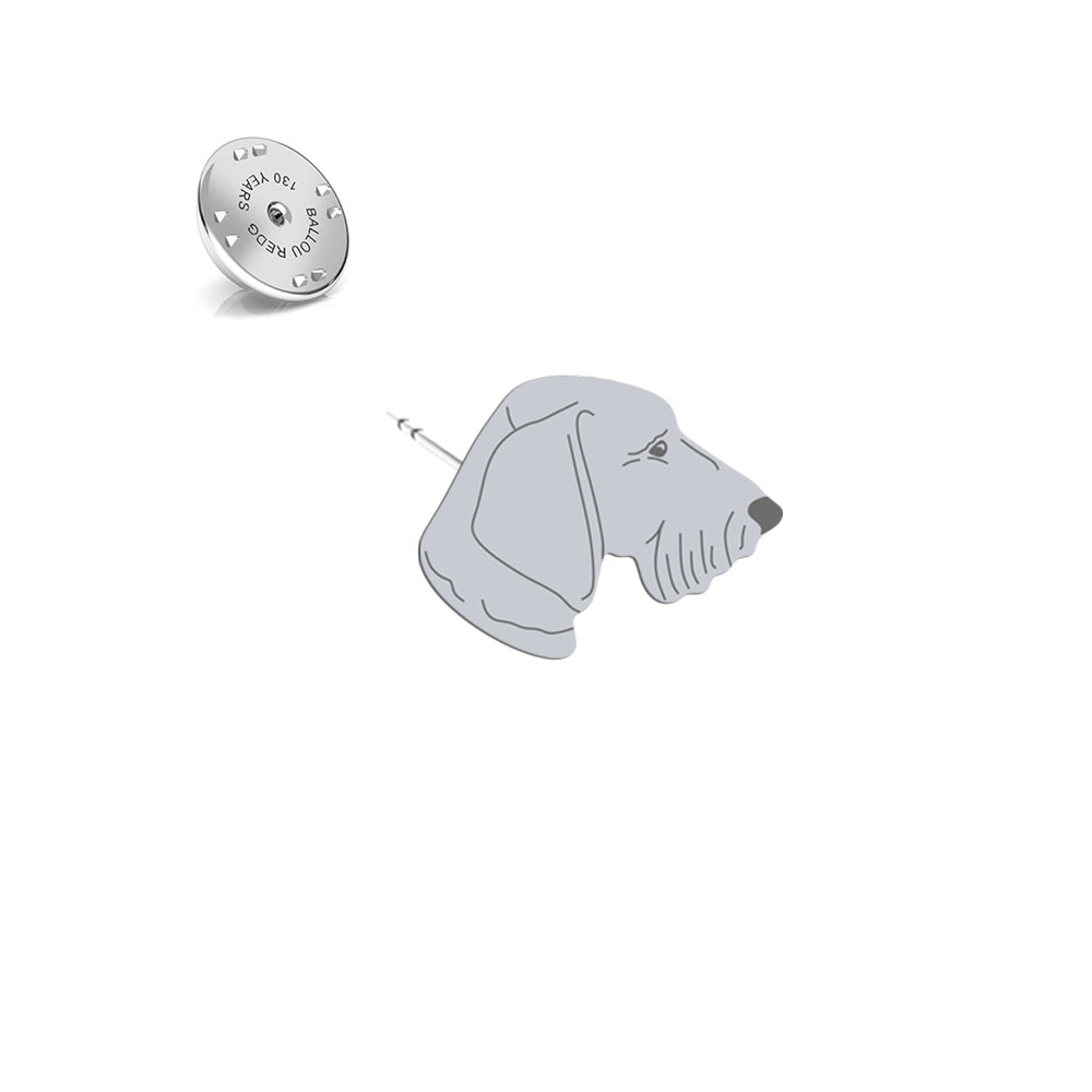 Silver Wirehaired dachshund pin - MEJK Jewellery