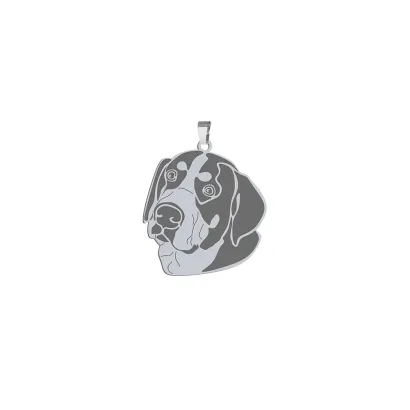 Silver Greater Swiss Mountain Dog engraved pendant - MEJK Jewellery