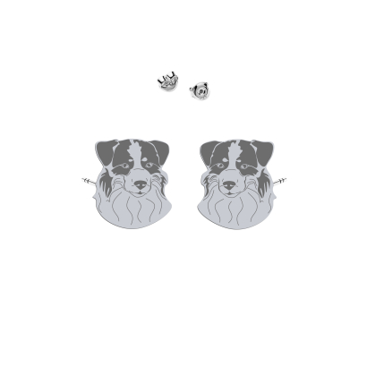 Kolczyki z psem Miniaturowy Owczarek Amerykański srebro - MEJK Jewellery