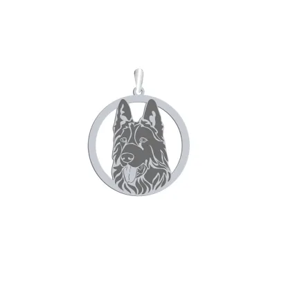 Silver Black German Shepherd pendant, FREE ENGRAVING - MEJK Jewellery