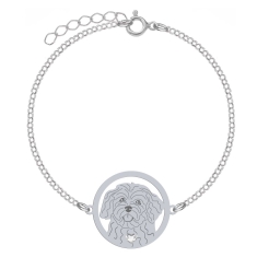 Bransoletka srebrna z psem Maltipoo GRAWER GRATIS - MEJK Jewellery