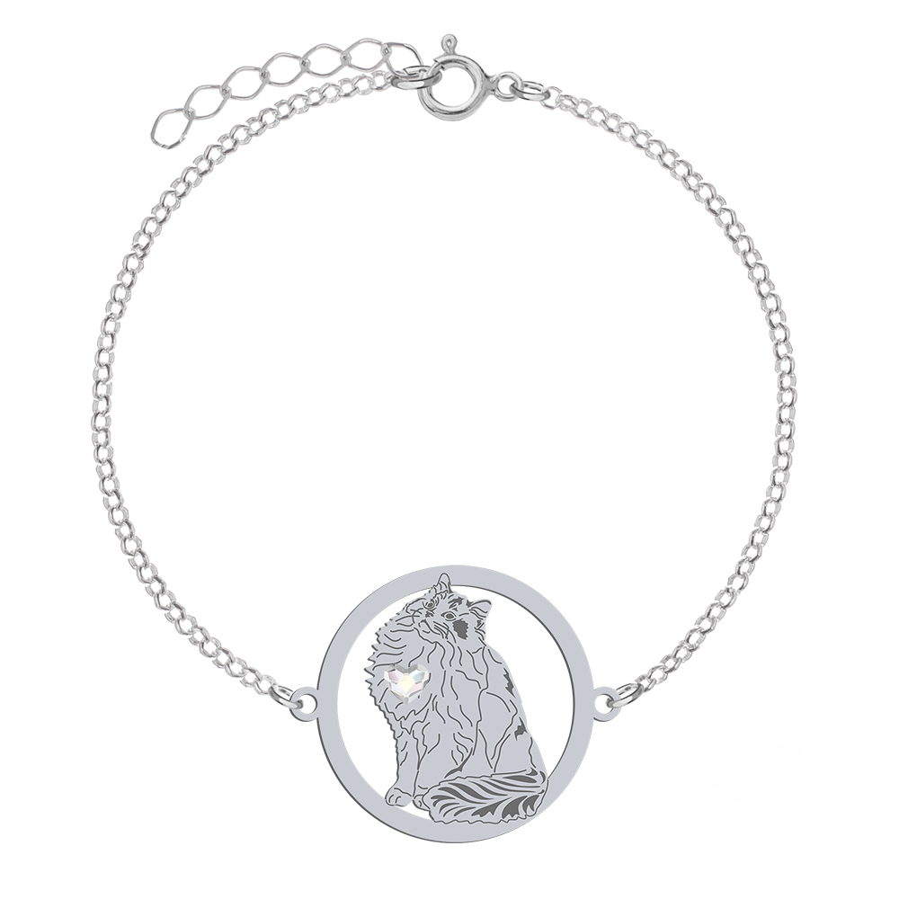 Silver Ragdoll Cat bracelet, FREE ENGRAVING - MEJK Jewellery