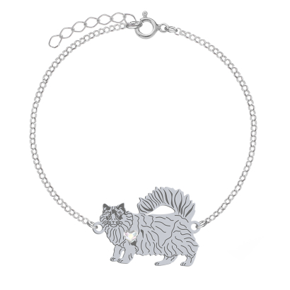 Silver Ragdoll Cat bracelet, FREE ENGRAVING - MEJK Jewellery