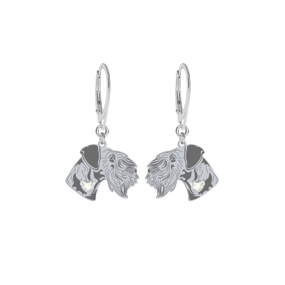Silver Cesky Terrier engraved earrings - MEJK Jewellery