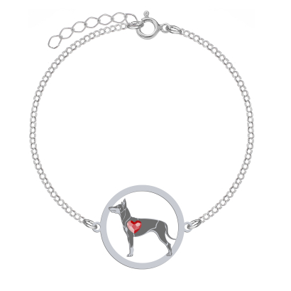 Silver English Toy Terrier engraved bracelet - MEJK Jewellery