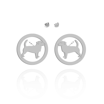 Kolczyki z psem Jack Russell Terrier Krótkowłosy srebro GRAWER GRATIS - MEJK Jewellery