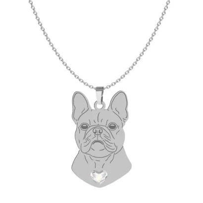 Silver French Bulldog engraved necklace - MEJK Jewellery