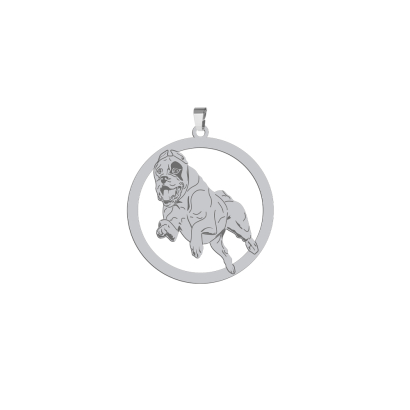 Silver Dogo Argentino pendant, FREE ENGRAVING - MEJK Jewellery