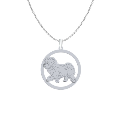 Silver necklace Bichon Bolognese Dog FREE ENGRAVING - MEJK Jewellery