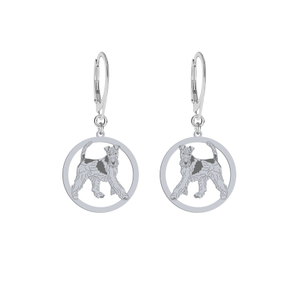 Silver Wire Fox Terrier engraved earrings - MEJK Jewellery