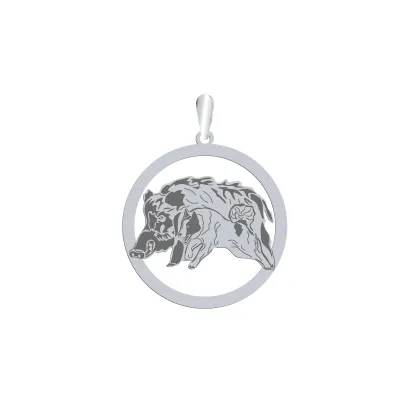 Silver Russian-European Laika engraved pendant - MEJK Jewellery