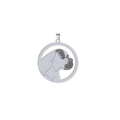 Silver Bullmastiff pendant, FREE ENGRAVING - MEJK Jewellery