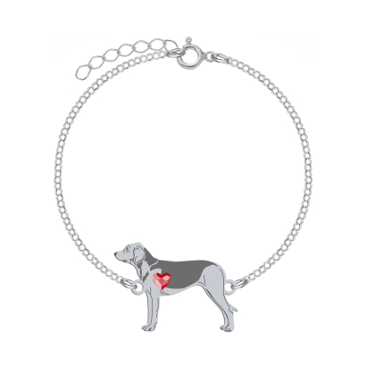 Silver Polish Hound bracelet with a heart, FREE ENGRAVING - MEJK Jewellery