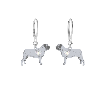 Silver English Mastiff earrings, FREE ENGRAVING - MEJK Jewellery