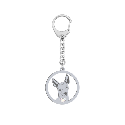 Silver Mexican Hairless Dog keyring FREE ENGRAVING - MEJK Jewellery
