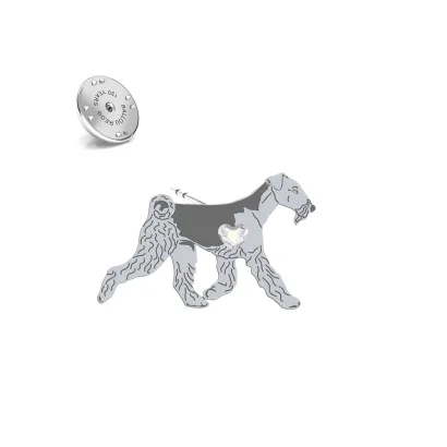 Silver Airedale Terrier pin - MEJK Jewellery