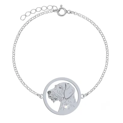 Silver Vizsla Dog engraved bracelet - MEJK Jewellery
