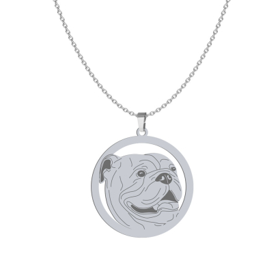 Naszyjnik Bulldog Angielski srebro  pozłacane GRAWER GRATIS - MEJK Jewellery