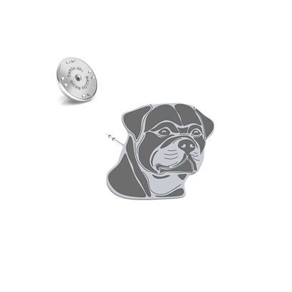 Silver Rottweiler pin - MEJK Jewellery