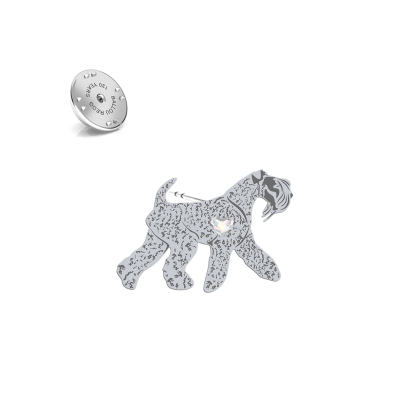 Wpinka Kerry Blue Terrier biżuteria srebro platynowane pozłacane - MEJK Jewellery