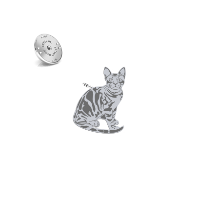 Silver Bengal Cat pin - MEJK Jewellery