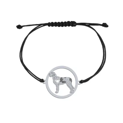 Bransoletka z psem Spinone Italiano srebro sznurek GRAWER GRATIS - MEJK Jewellery