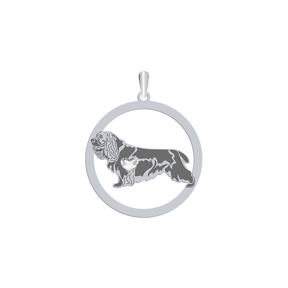 Silver Sussex Spaniel pendant, FREE ENGRAVING - MEJK Jewellery