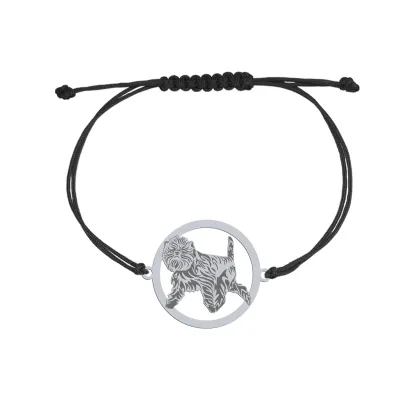 Silver Affenpinscher string bracelet, FREE ENGRAVING - MEJK Jewellery