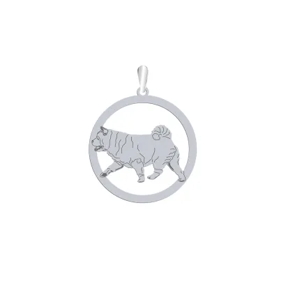 Silver Chow chow Soft engraved pendant - MEJK Jewellery