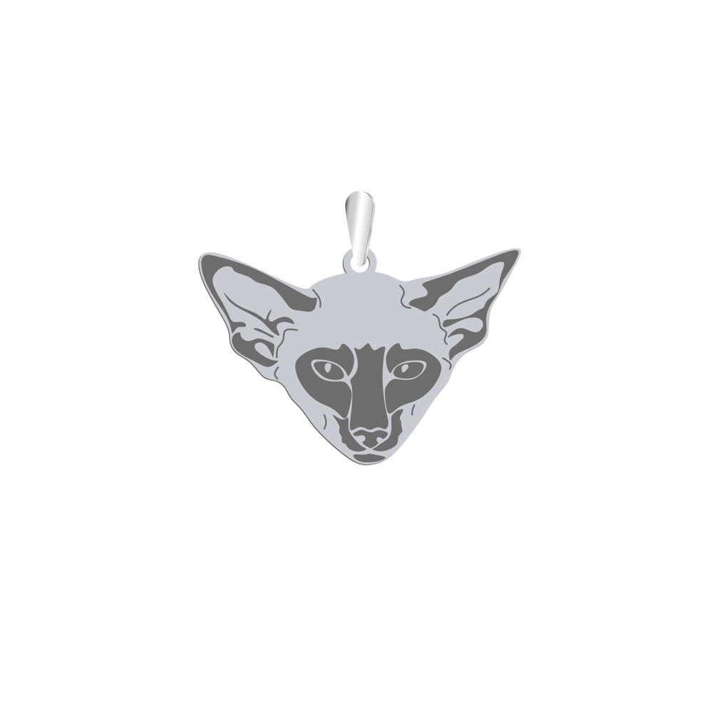 Silver Siamese Cat pendant, FREE ENGRAVING - MEJK Jewellery