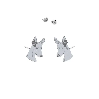 Silver  Ibizan Hound earrings - MEJK Jewellery