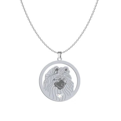Silver Wolf Spitz  engraved necklace - MEJK Jewellery