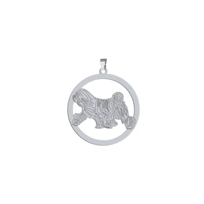 Silver Tibetan Terrier engraved pendant - MEJK Jewellery