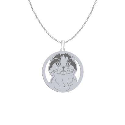 Silver Scottish Fold necklace, FREE ENGRAVING - MEJK Jewellery