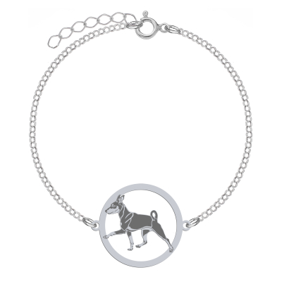 Bransoletka z psem Miniature Pinscher Dog Breed srebro GRAWER GRATIS - MEJK Jewellery