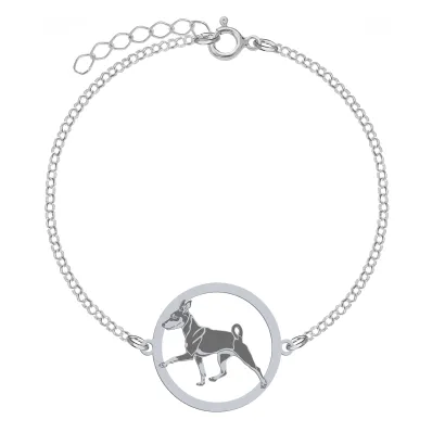 Silver Miniature Pinscher bracelet, FREE ENGRAVING - MEJK Jewellery