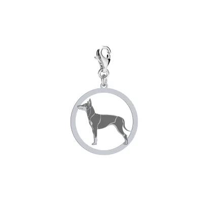 Charms z psem English Toy Terrier srebro GRAWER GRATIS - MEJK Jewellery