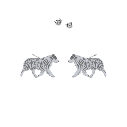 Silver Mini Aussie Shepherd earrings - MEJK Jewellery