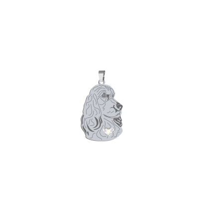 Silver English Cocker Spaniel pendant, FREE ENGRAVING - MEJK Jewellery