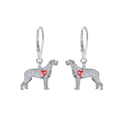 Silver Irish Wolfhound  engraved earrings - MEJK Jewellery