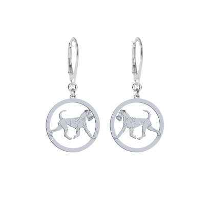 Silver Irish Terrier engraved earrings - MEJK Jewellery