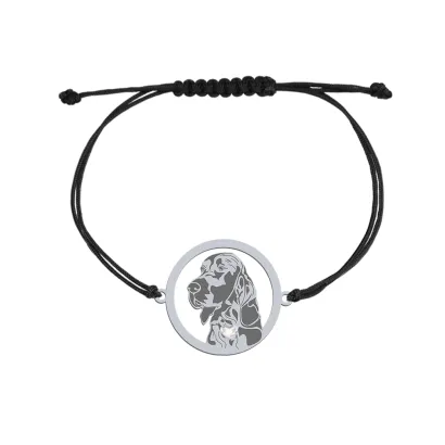 Silver Irish Red Setter string bracelet, FREE ENGRAVING - MEJK Jewellery