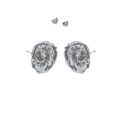 Silver Caucasian Shepherd Dog earrings - MEJK Jewellery